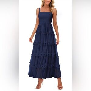 Elegant Navy Blue Maxi Dress